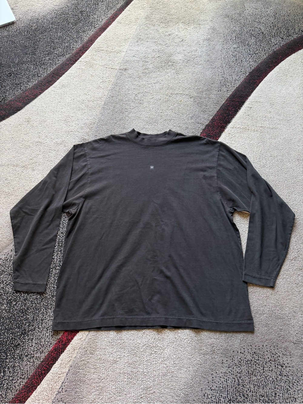 Yeezy X Gap Black Mock Neck Long Sleeve Oversized Tee